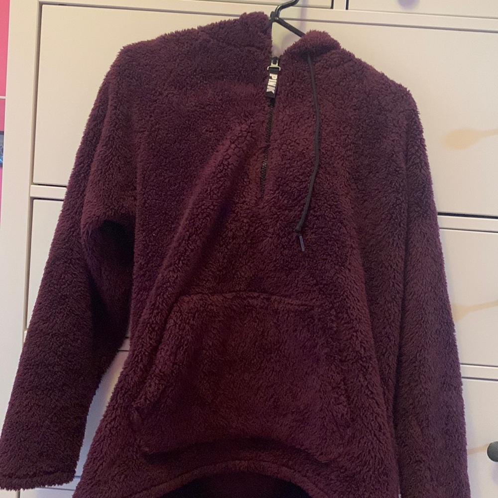 Size medium Pink brand Sherpa hoodie sweatshirt, barely worn, extremely soft
